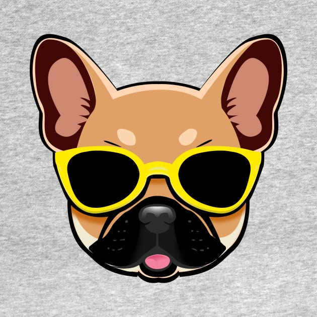 Brown Frenchie Dog in Yellow Shades French Bulldog by 4U2NV-LDN